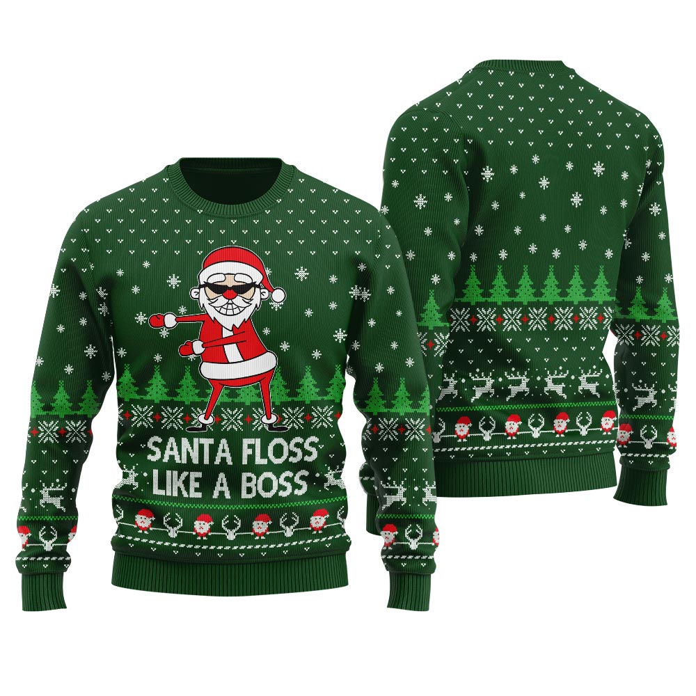 Floss Santa Claus Ugly Christmas Sweater For Men
