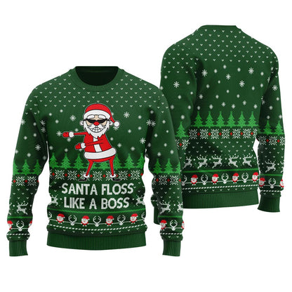 Floss Santa Claus Ugly Christmas Sweater For Men