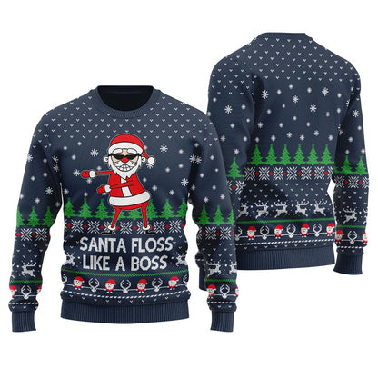 Floss Santa Claus Ugly Christmas Sweater For Men