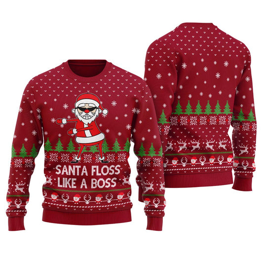 Floss Santa Claus Ugly Christmas Sweater For Men