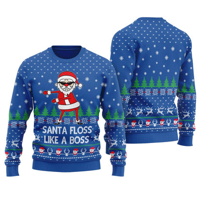 Floss Santa Claus Ugly Christmas Sweater For Men