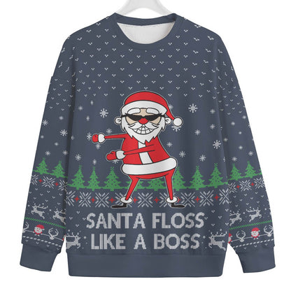 Floss Santa Claus Womens Plus Ugly Christmas Sweater