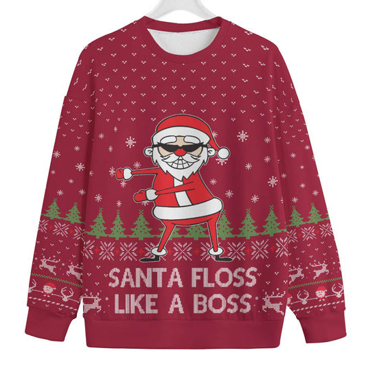 Floss Santa Claus Womens Plus Ugly Christmas Sweater