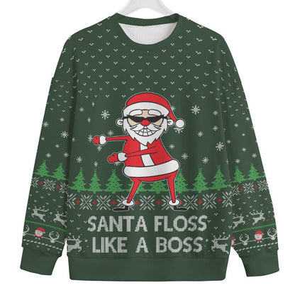 Floss Santa Claus Womens Plus Ugly Christmas Sweater
