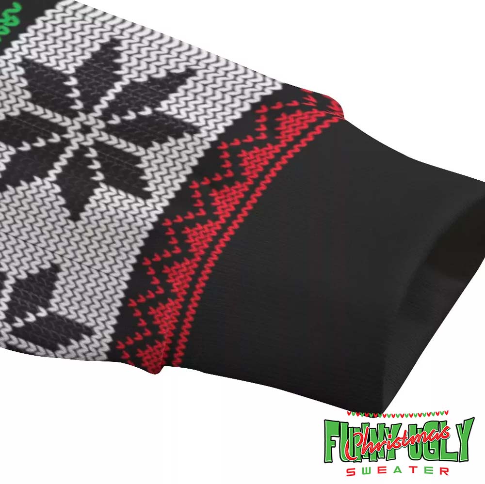 Floss Second Favorite F-Word Ugly Christmas Sweater Black