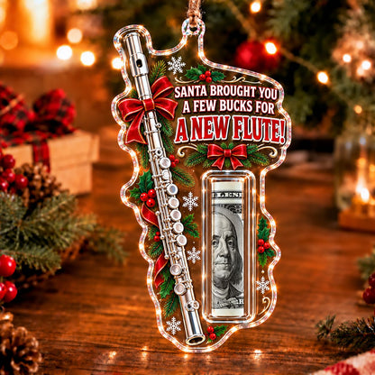 Flute Christmas money holder ornament