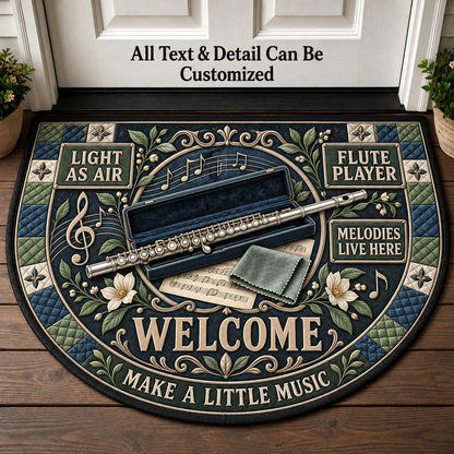 Flute Player Personalized Half Round Mat | 5To9Vibe