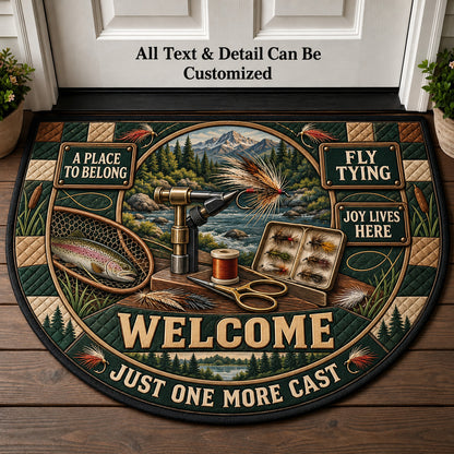 Fly Tying Personalized Half Round Mat | 5To9Vibe