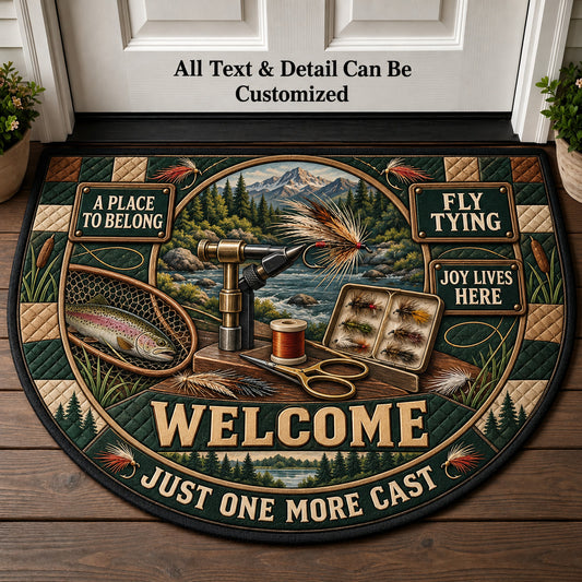 Fly Tying Personalized Half Round Mat | 5To9Vibe