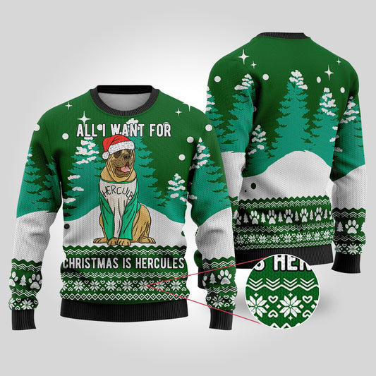 Forest Green The Beast Hercules Sandlot Dog Ugly Christmas Sweater