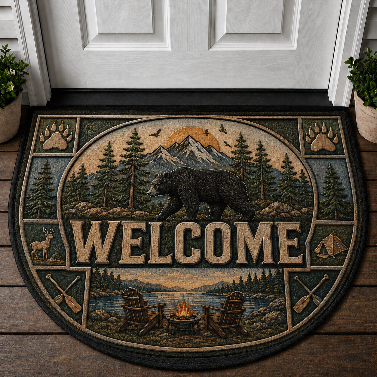 Mountain Calling Welcome Mat - Hiking & Forest Adventure Doormat - 5to9vibe