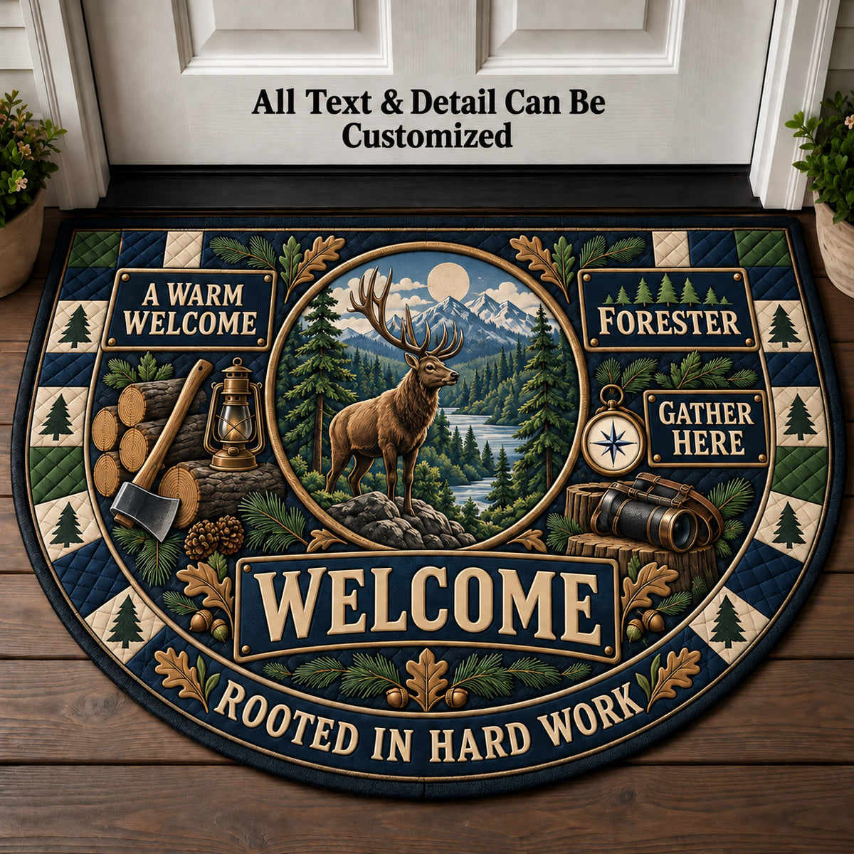 Forester Personalized Half Round Mat | 5To9Vibe