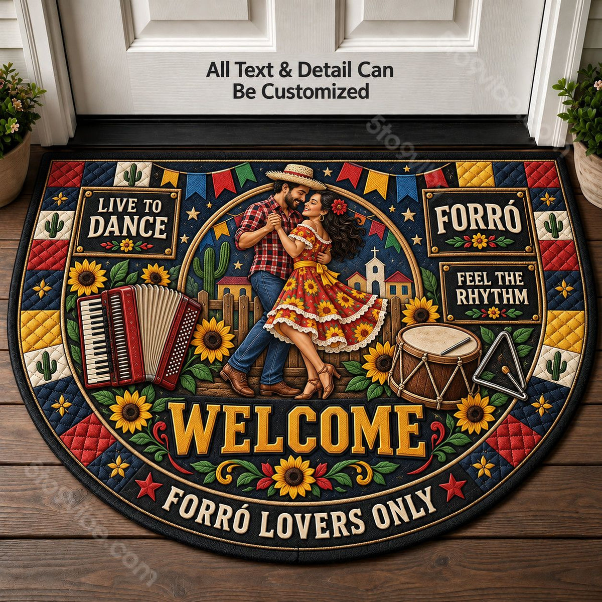 Forró Personalized Half Round Mat | 5To9Vibe
