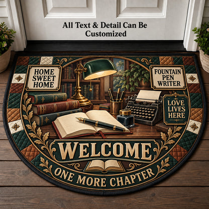 Fountain Pen Writer Personalized Half Round Mat | 5To9Vibe