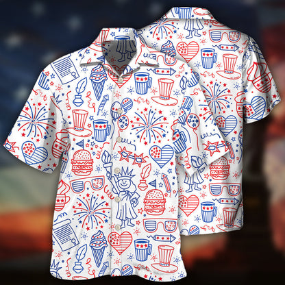 America Independence Day Fourth Of July Cool Art - Hawaiian Shirt 