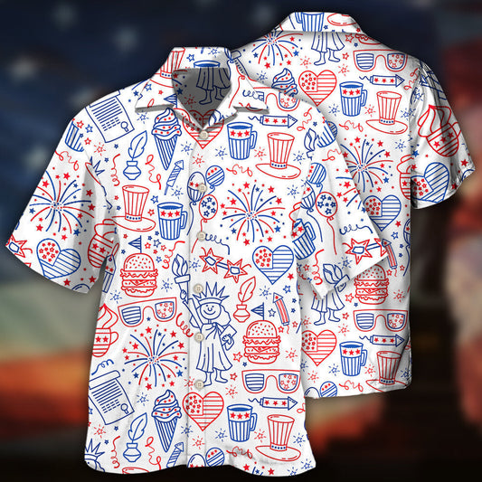America Independence Day Fourth Of July Cool Art - Hawaiian Shirt 