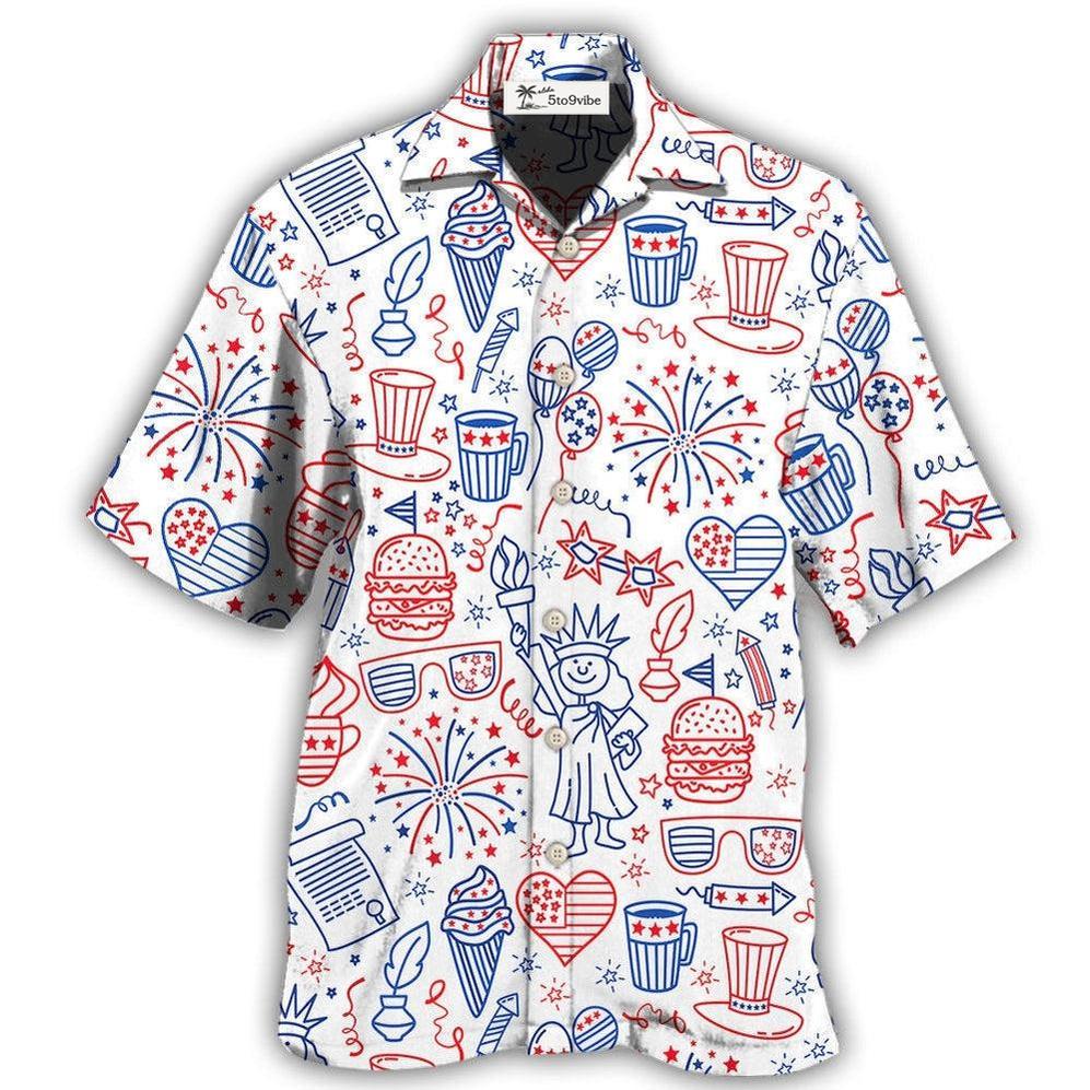 Hawaiian Shirt / Adults / S America Independence Day Fourth Of July Cool Art - Hawaiian Shirt 