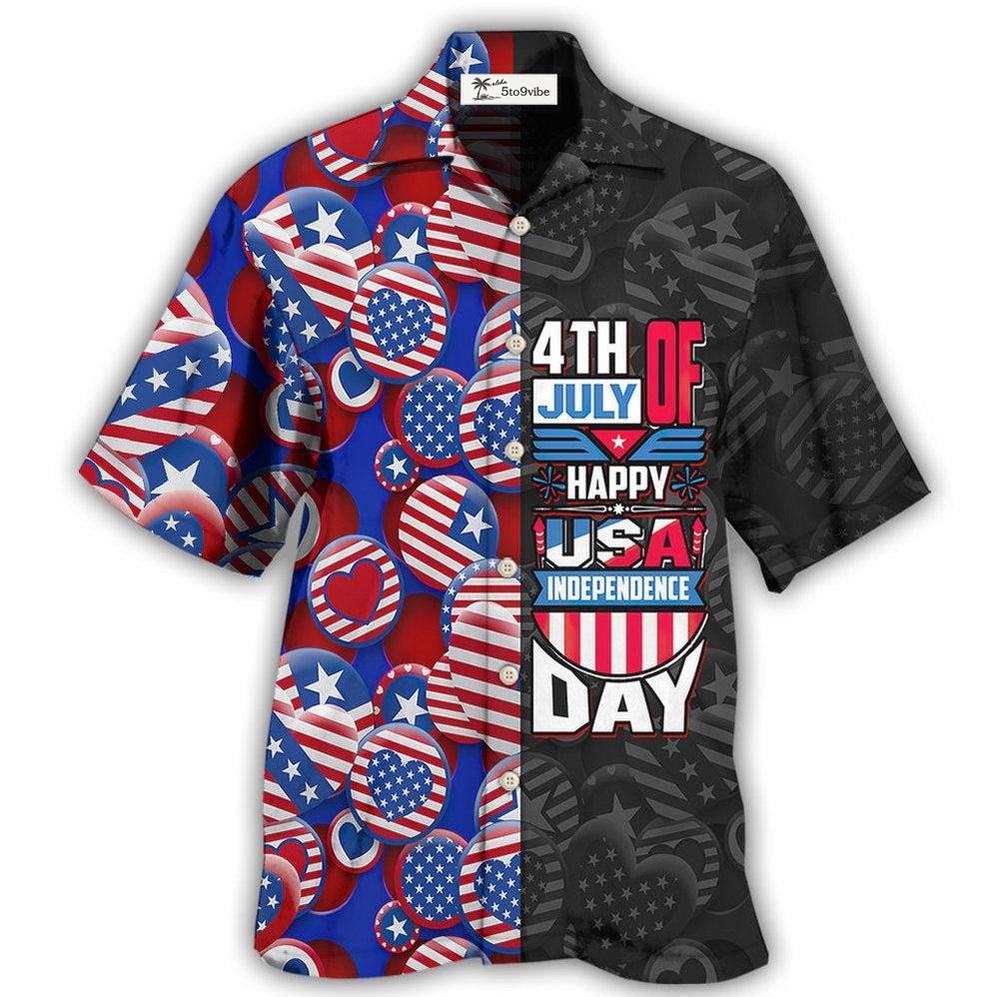 Hawaiian Shirt / Adults / S America Independence Day Fourth Of July Happy USA - Hawaiian Shirt 