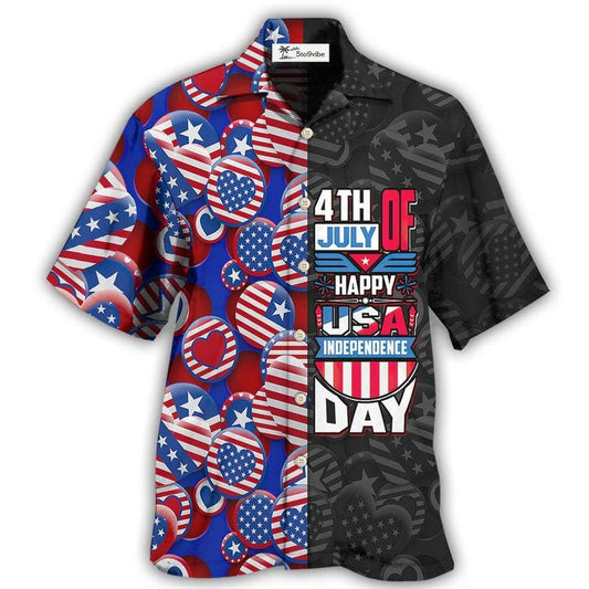 Hawaiian Shirt / Adults / S America Independence Day Fourth Of July Happy USA - Hawaiian Shirt 