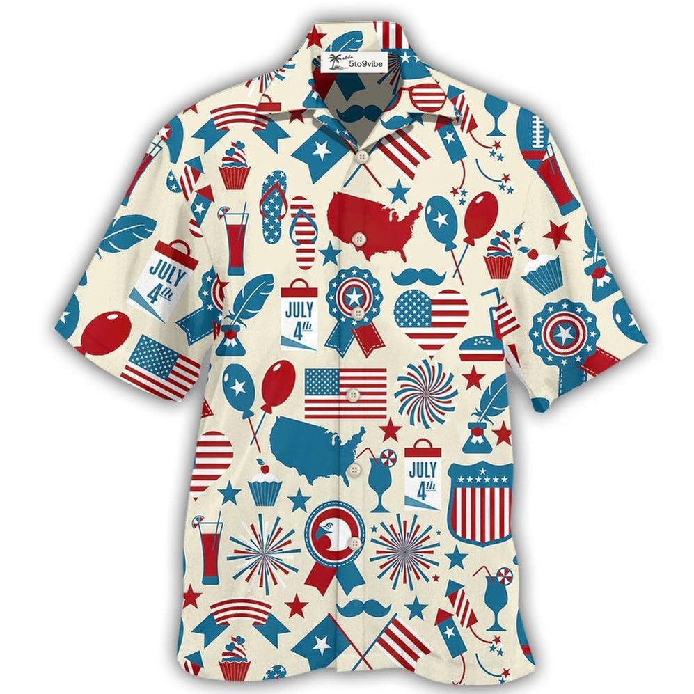 Hawaiian Shirt / Adults / S America Independence Day Fourth of July Independence Day Symbols - Hawaiian Shirt 