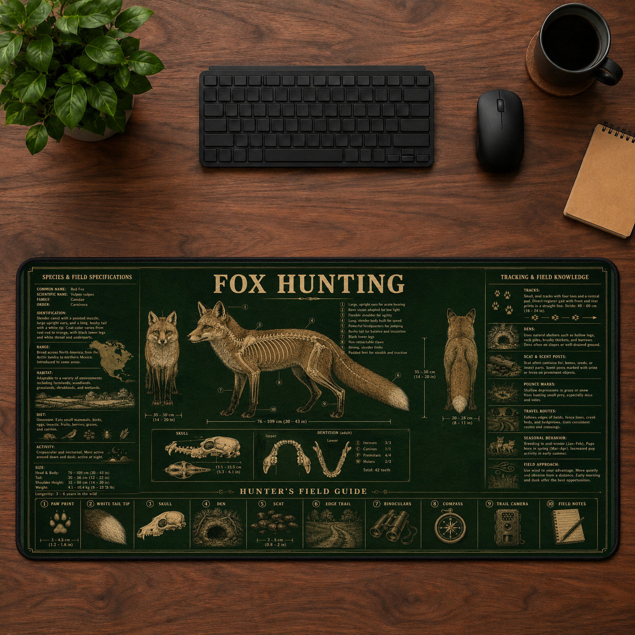 Fox Hunting Desk Mat Mouse Pad | 5To9Vibe