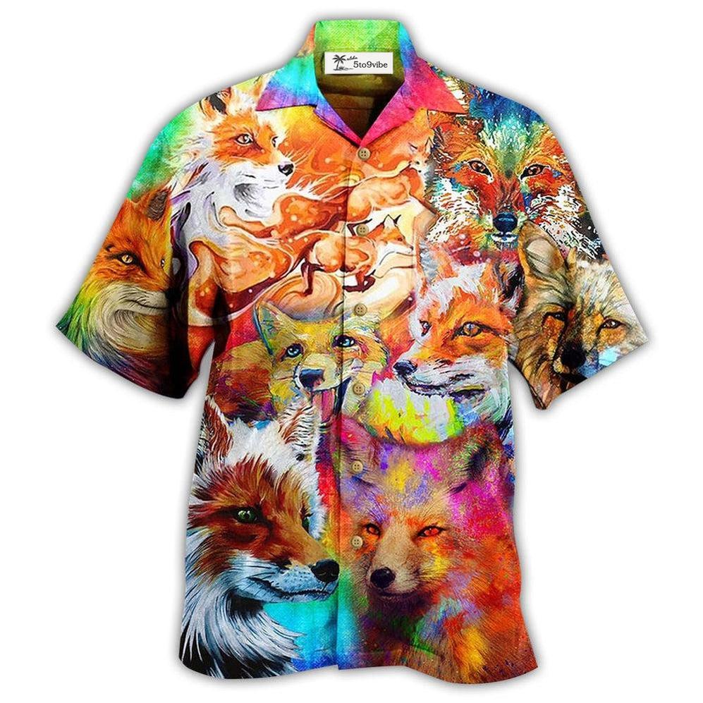 Hawaiian Shirt / Adults / S Fox Beautiful Painting Style - Hawaiian Shirt 