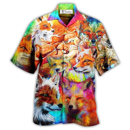 Hawaiian Shirt / Adults / S Fox Beautiful Painting Style - Hawaiian Shirt 