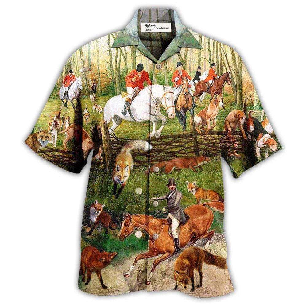 Hawaiian Shirt / Adults / S Fox Hunting Weekend Forecast 100 Chanceof - Hawaiian Shirt 