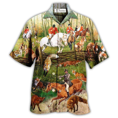 Hawaiian Shirt / Adults / S Fox Hunting Weekend Forecast 100 Chanceof - Hawaiian Shirt 