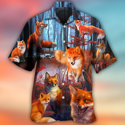 Fox Beautiful Red Forest - Hawaiian Shirt 