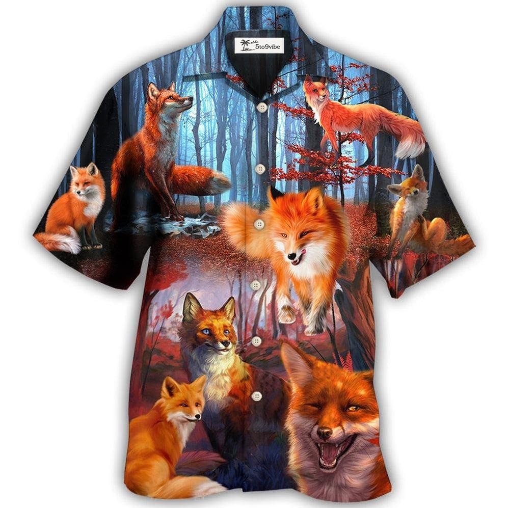 Hawaiian Shirt / Adults / S Fox Beautiful Red Forest - Hawaiian Shirt 