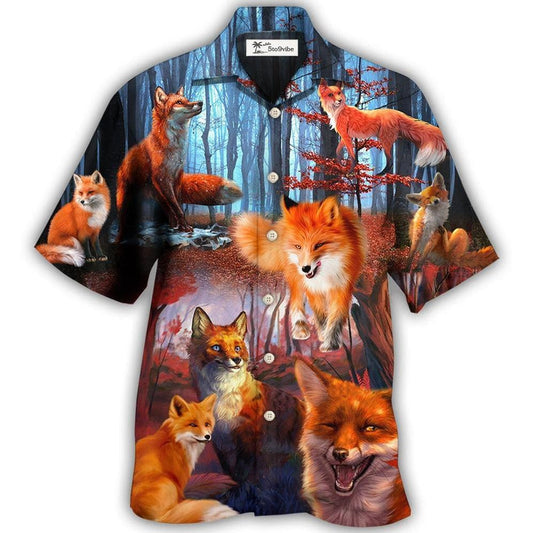 Hawaiian Shirt / Adults / S Fox Beautiful Red Forest - Hawaiian Shirt 