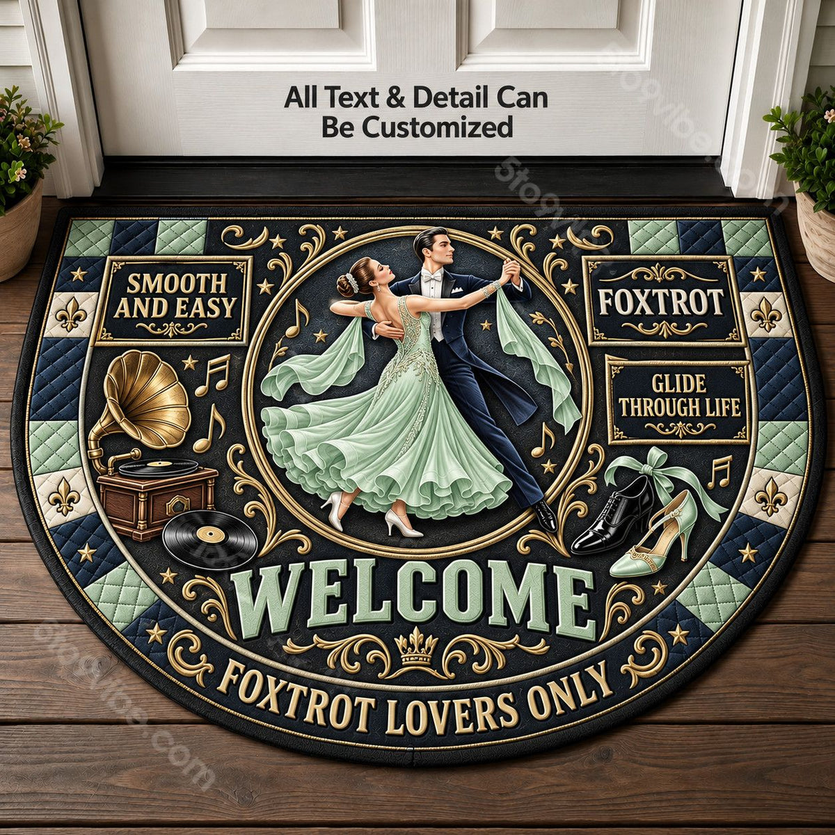 Foxtrot Personalized Half Round Mat | 5To9Vibe