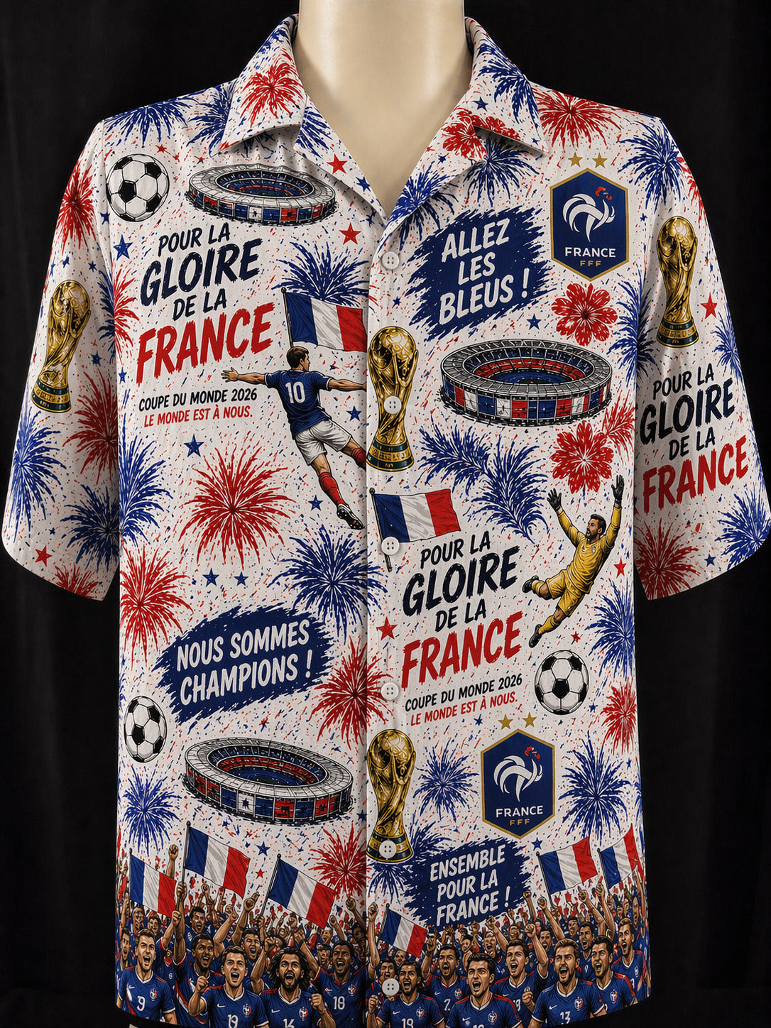 All Teams World Cup 2026 Champion USA Football Soccer Unisex Button-Up Hawaiian Shirt For Men & Women