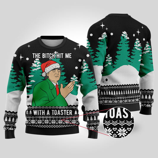 Frank Cross Scrooged Ugly Christmas Sweater Black