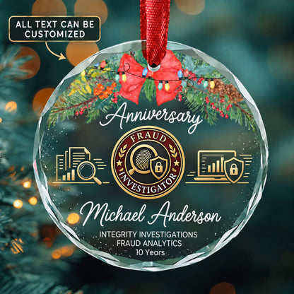 Fraud Examiners Investigators and Analysts Personalized Glass Ornament | 5To9Vibe