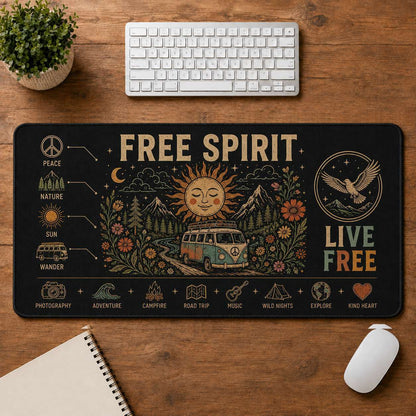 Bohemian Life Hippie Desk Mat Mouse Pad | 5To9Vibe - Free Spirit style