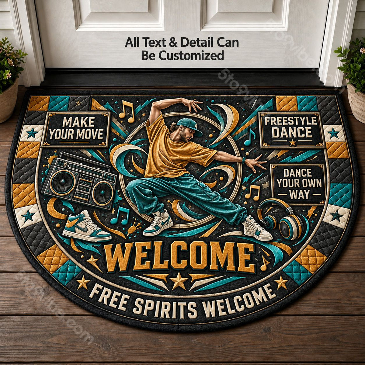 Freestyle Dance Personalized Half Round Mat | 5To9Vibe