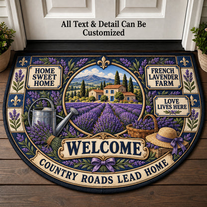 French Lavender Farm Personalized Half Round Mat | 5To9Vibe