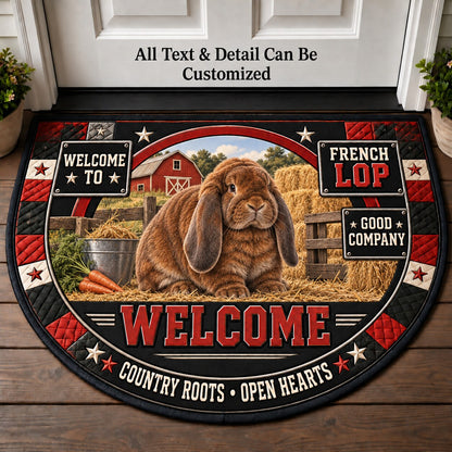French Lop Personalized Half Round Mat | 5To9Vibe