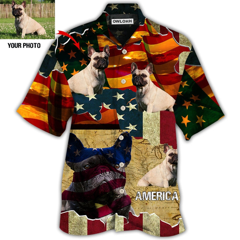 Hawaiian Shirt / Adults / S French Bulldog America Sunset Custom Photo - Hawaiian Shirt 