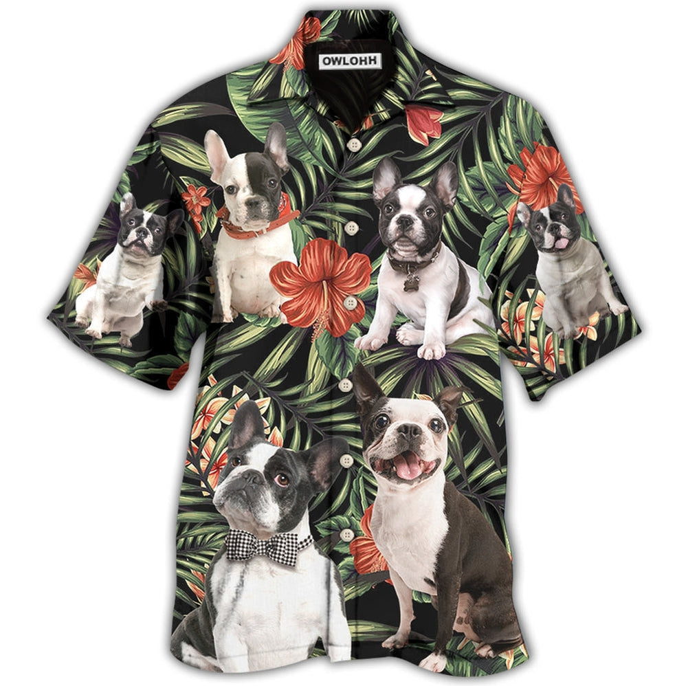 Hawaiian Shirt / Adults / S French Bulldog Tropical Floral Style - Hawaiian Shirt 