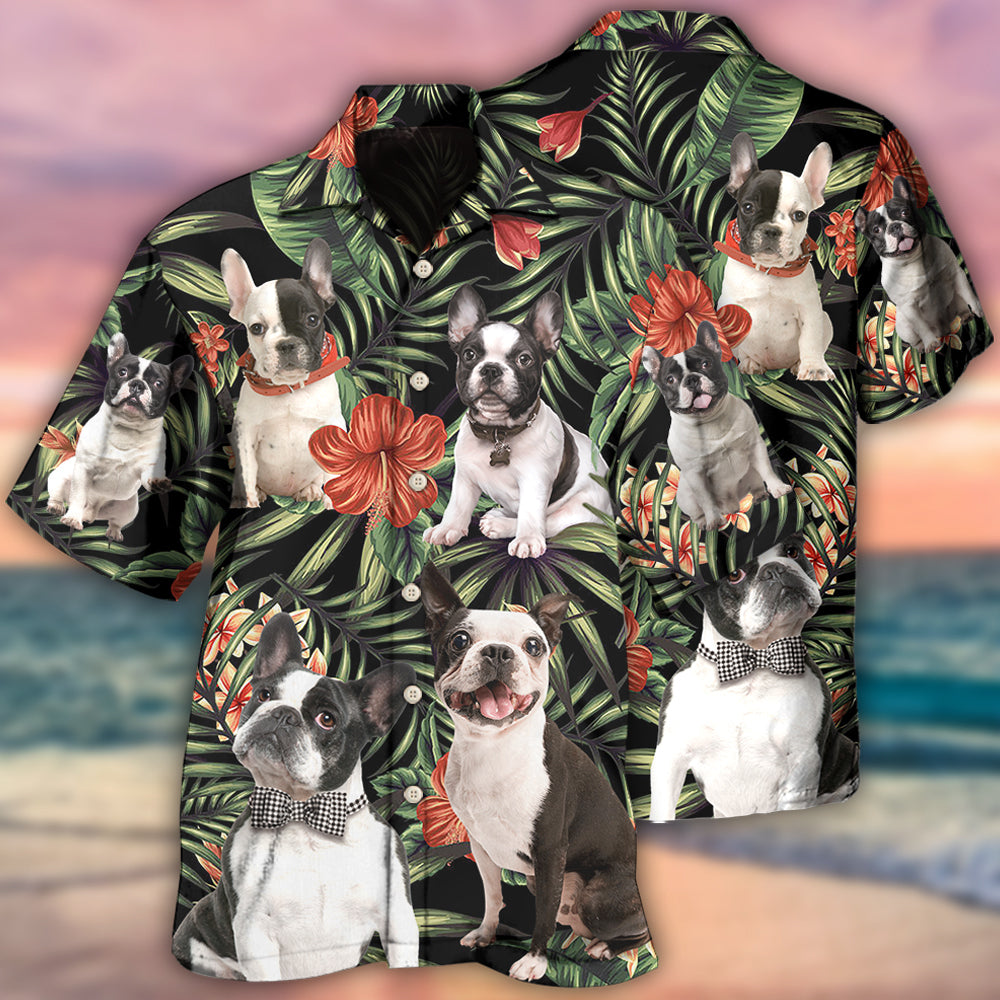 French Bulldog Tropical Floral Style - Hawaiian Shirt 