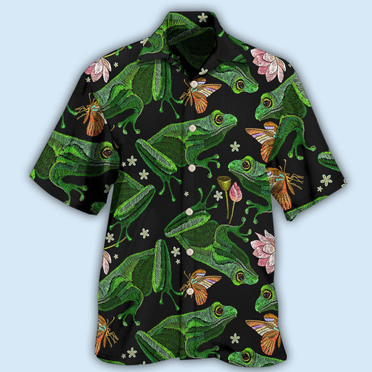 Frog Green Frog Black Style - Hawaiian Shirt 