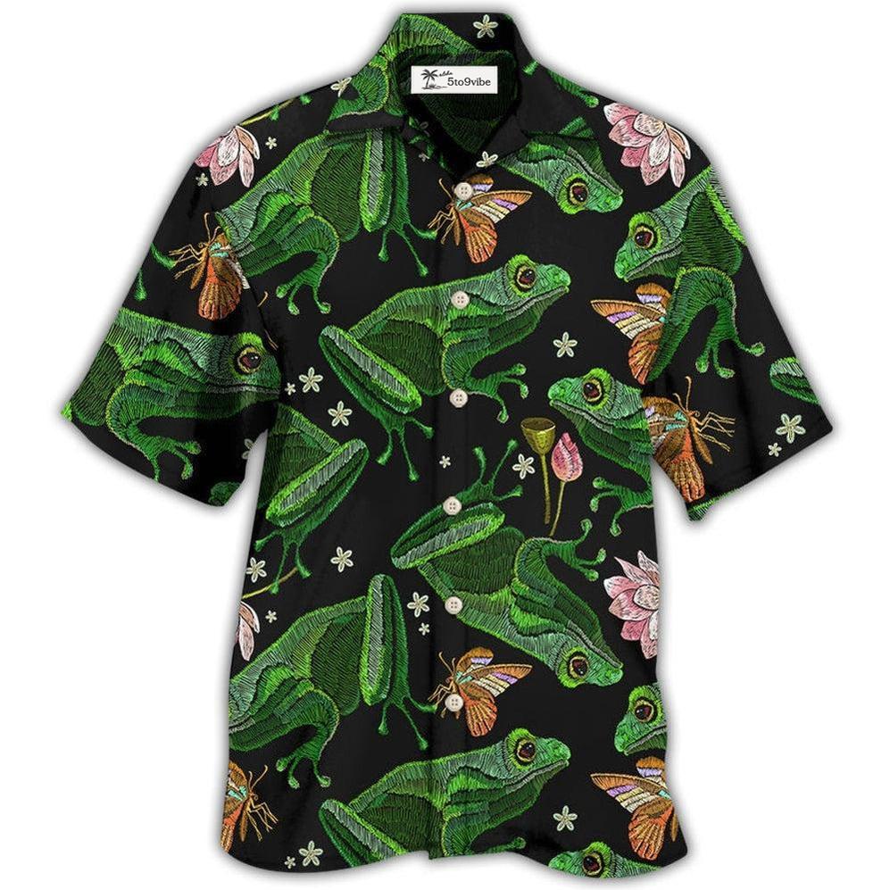 Hawaiian Shirt / Adults / S Frog Green Frog Black Style - Hawaiian Shirt 