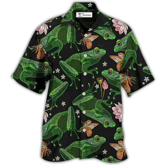 Hawaiian Shirt / Adults / S Frog Green Frog Black Style - Hawaiian Shirt 