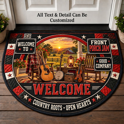 Front Porch Jam Personalized Half Round Mat | 5To9Vibe