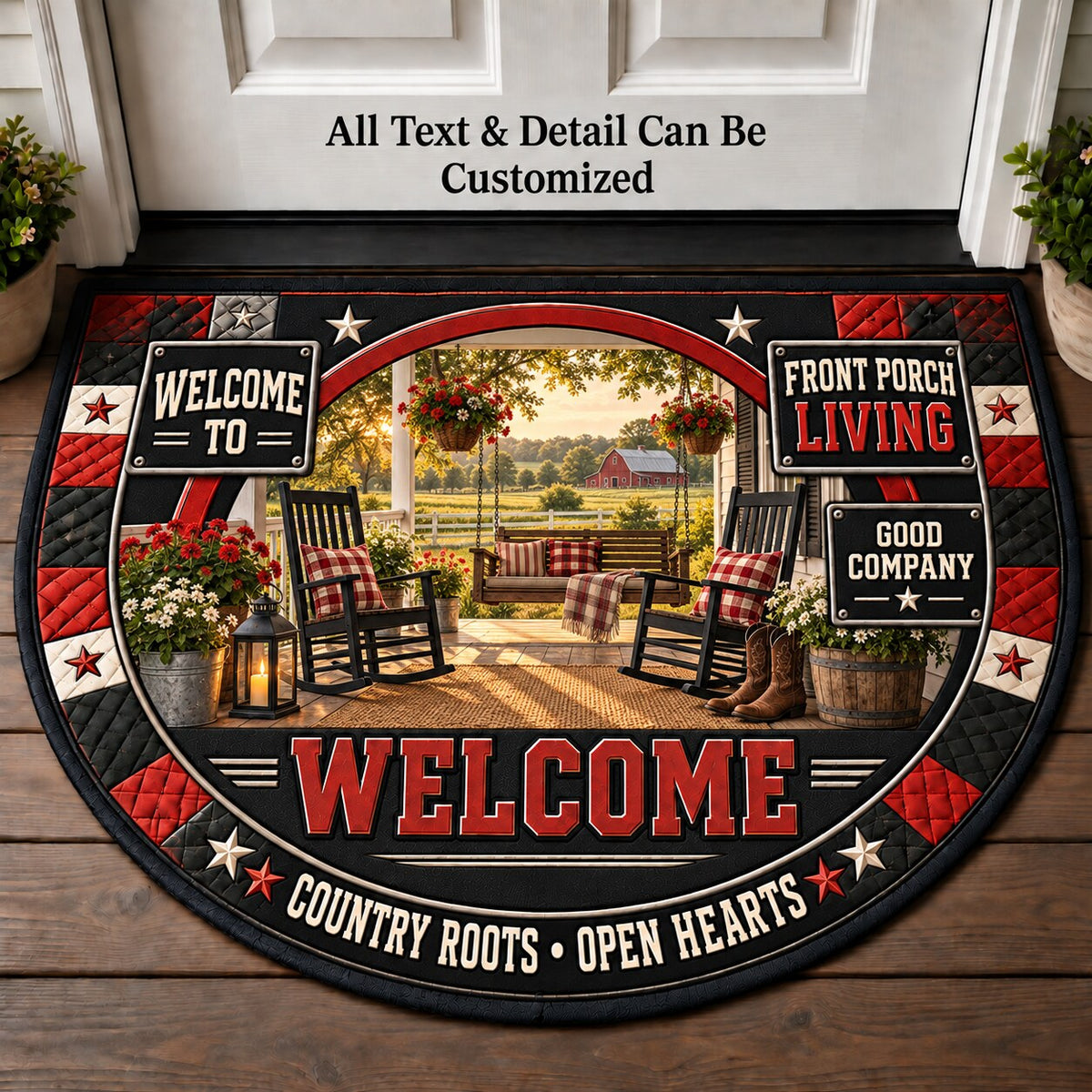 Front Porch Living Personalized Half Round Mat | 5To9Vibe
