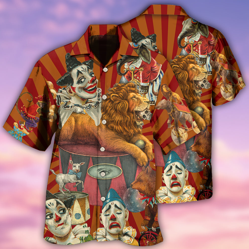 Clown Funny Happy Lion - Hawaiian Shirt 