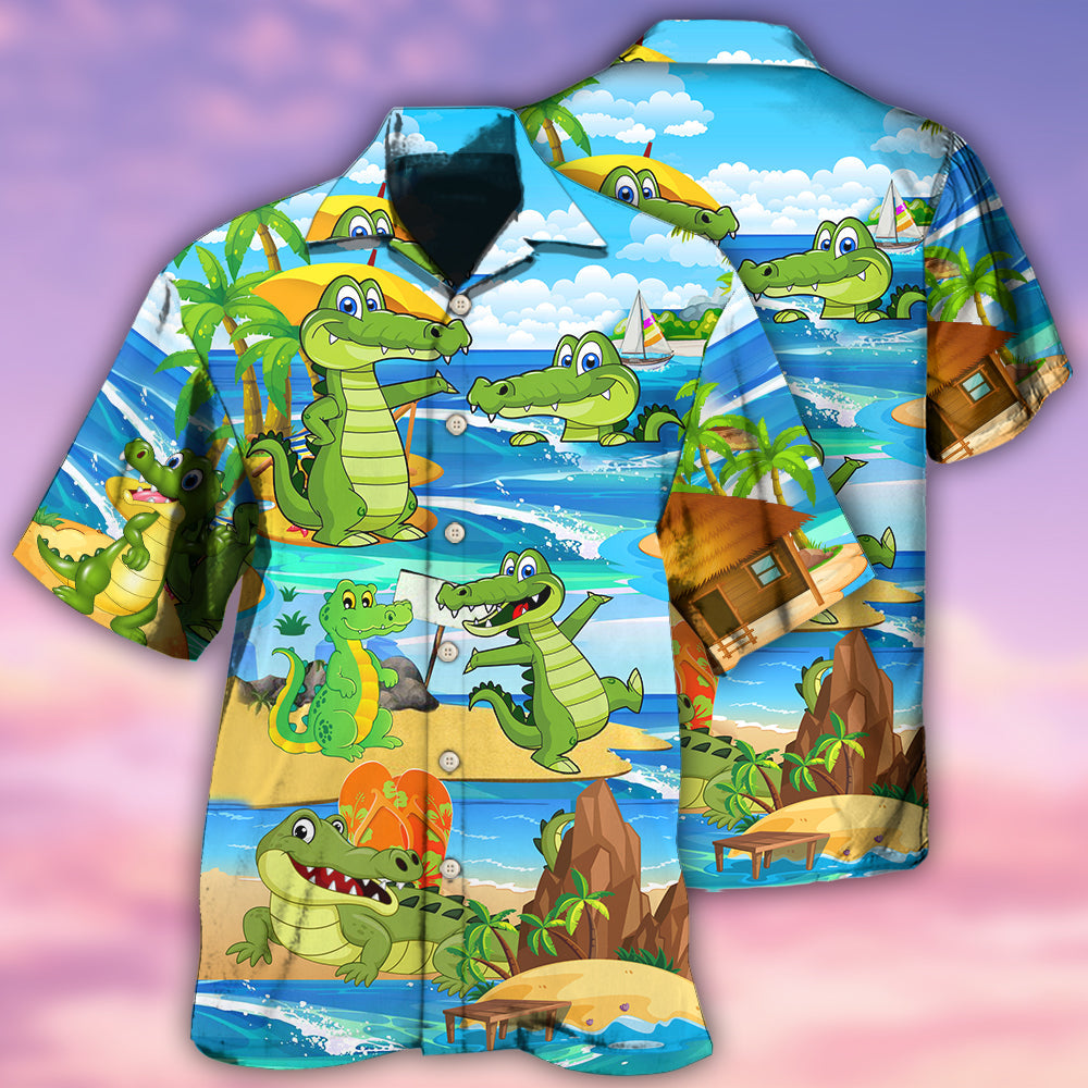 Crocodile Love Life Funny - Hawaiian Shirt 